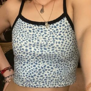 Brandymelville blue and black tank top
